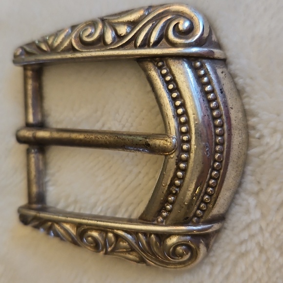 Vintage Taiwan Metal Western Scroll Buckle - Picture 2 of 5